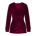 thumbnail image 3 of Uootdi Plus Size Sequin Tops for Women Sparkly Glitter Bow Crewneck Long Sleeve Shirts Evening Party Night Top Going Out Pullover Gift, 3 of 6