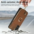 thumbnail image 5 of Feishell for Samsung Galaxy S23 Plus Wallet Case, Zipper Purse with 360 Rotatable Ring Kickstand, Premium PU Leather Shockproof Magnetic Buckle Credit Card Slots Holder Phone Case for Women Men,Brown, 5 of 9