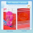 thumbnail image 6 of PawHut 18.5" 2-Tier Hamster Cage with Wheel and Water Bottle, Red, 6 of 10