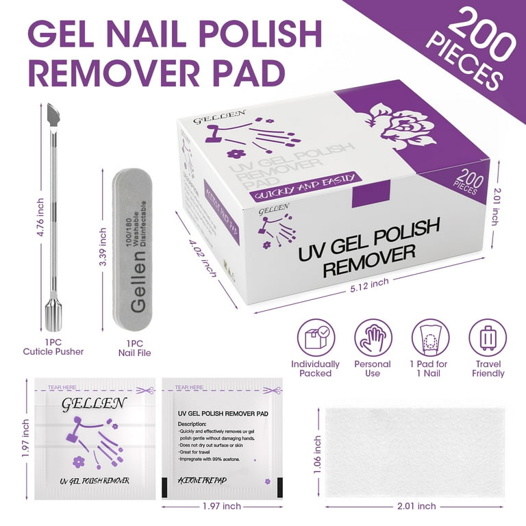 Gel Polish Remover Pads With Tools, 200-Piece Kit photo 6