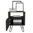 thumbnail image 3 of Atlin Designs Modern Metal Night Stand with Two Shelves in Light Oak, 3 of 6