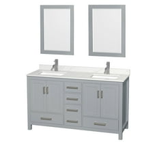 Wyndham Collection Wcs141460d-Qtz-Unsm24 Sheffield 60" Free Standing Double Basin Vanity