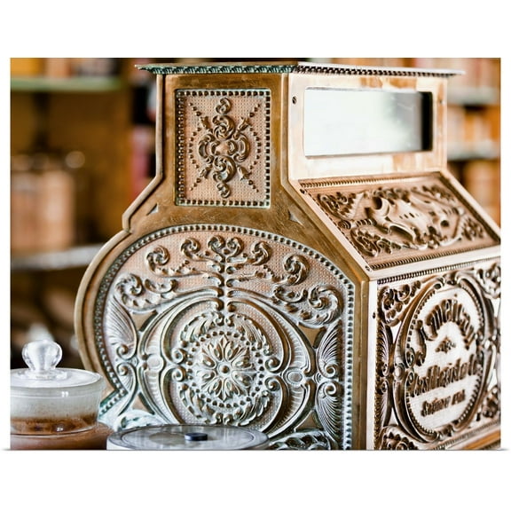 Great BIG Canvas | Rolled Lorna Rande Poster Print entitled Vintage cash register in Kilby General Store Museum, Harrison Mills, Canada