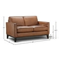 thumbnail image 6 of Hello Sofa Home Pimlico 59" Contemporary Top Grain Leather Loveseat in Brown, 6 of 10