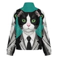 thumbnail image 6 of Jackets for Women Winter Coat Jackets Flannel Stand Collar Jacket(Elegant Cat Suit Artwork,Size:S-4XL), 6 of 7