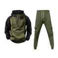 thumbnail image 3 of CONZONE Mens Sweatsuit 2 Peice Set Casual Track Suit for Men Patchwork Color Long Sleeve Hoodies Sweatpants Cozy Fall Winter Athletic Jogging Outfits, 3 of 5