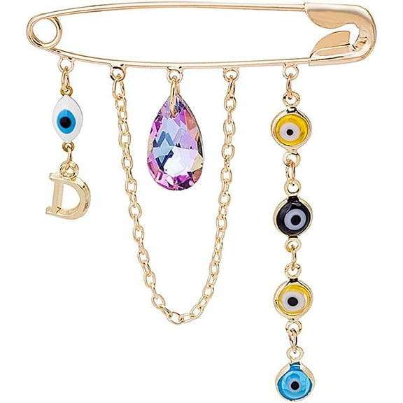 Crystal Tassel Chain Brooch Pin,Rhinestone Long Chain Brooches Pins,Hanging Chains Collar Brooche for Women Men Coat Pin Corsage Pin