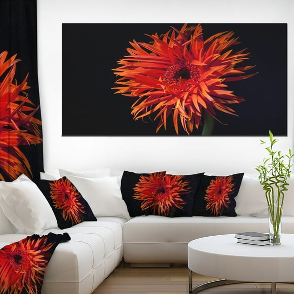 Spider Gerbera Daisy Watercolor - Flowers Canvas Wall Artwork