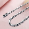 thumbnail image 3 of 2.4mm Hip Hop Silver Color Chain Necklace Stainless Steel Ball Beads Unisex Long Necklace Jewelry Accessory, 3 of 7