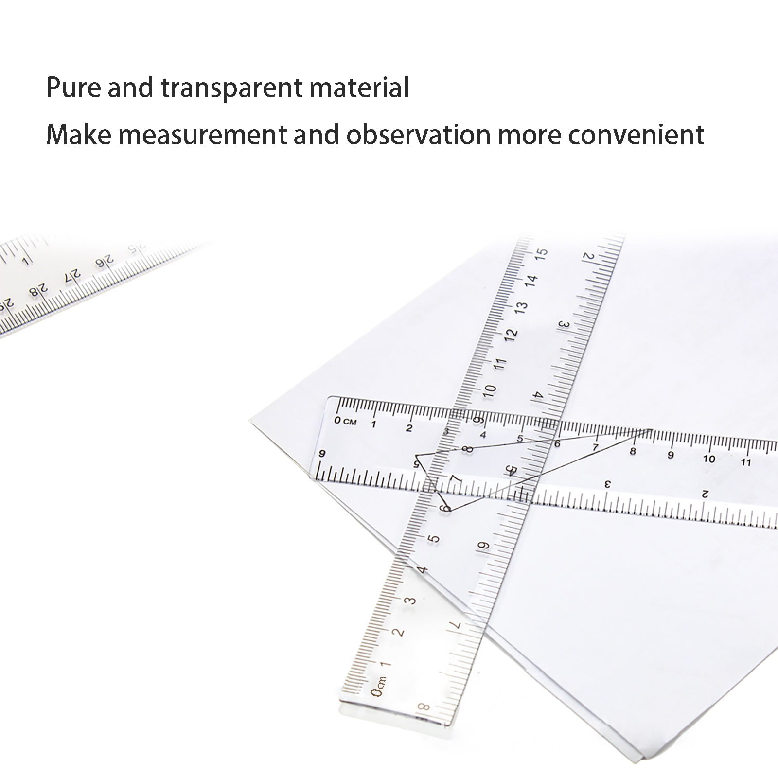 PPKVUFD Clear Plastic Ruler, 6 Inch Ruler, Clear Ruler with Centimeters and Inches, Straight Plastic Ruler for Home and Office Drawing Measuring Tools