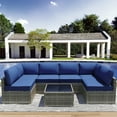thumbnail image 2 of Outdoor Cushions Set of 14 for 7 Pieces Sectional Rattan Conversation Sets,Outdoor Furniture Replacement Cushions for Patio Furniture,4-INCH Replacement Sofa Cushions, 2 of 7