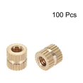 thumbnail image 3 of Tuercas de inserción estriadas, M4 x 6mm(L) x 6mm(OD) Kit de assortimento de embutición de rosca hembra de latón 100 piezas, 3 of 3