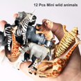 thumbnail image 3 of Ruson 12 piezas mini figuras de animales de safari juguetes realistas figuras de animales del zoológico de la selva juego de juguetes para decoración de pasteles Navidad cumpleaños huevo de Pascua sum, 3 of 5