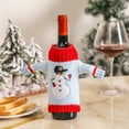 thumbnail image 4 of Ludlz Dust-proof Fun Christmas Wine Bottle Cover Fabric Snowman Pattern Wine Bottle Decoration for Restaurant, 4 of 8