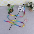 thumbnail image 4 of Palo De Gato Rainbow Cloth Ribbon Tease Cats Rod Mascotas Gatito Juguetes interactivos para rascar, 4 of 8