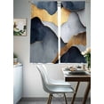 thumbnail image 4 of Grey Gold Sheer Curtains 63 Inches Long 2 Panels Black Marble Abstract Art Light Filtering Semi Sheer Window Curtains Drapes for Bedroom Living Room 52"x63", 4 of 7