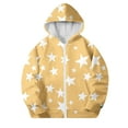 thumbnail image 2 of SGFCWSX Girls Oversized Hoodies Toddler Fleece Zip Up Sweatshirts Long Sleeve Printed Sweatshirt Jacket Yellow Size 11 Years, 2 of 5