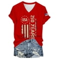 thumbnail image 6 of NMMUED Women's V Neck Patriotic Tops 4th of July Shirts 250th Anniversary Distressed Flag Graphic Tees Independence Day Summer Casual Short Sleeve Memorial Day Tees Red L, 6 of 9