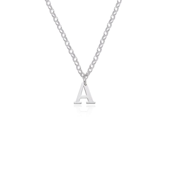 MyNameNecklace - Personalized Initial Name Choker Necklace for Woman - Custom Capital Hanging Letters - Made of 925 Silver Custom Any Name with 16'' 2" Chain