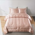 thumbnail image 3 of WQSPRING 3 Piece Bedding Set with 2 Pillow Shams Reversible All Season Lightweight Microfiber King Pink, 3 of 6