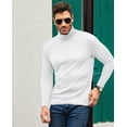 thumbnail image 2 of Youclos Men's Pullover Sweater Long Sleeve Knitted Turtleneck Sweaters Slim Fit, 2 of 8