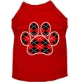 thumbnail image 5 of Pet Dog  Cat Shirt Screen Printed, "Argyle Paw Red", 5 of 6