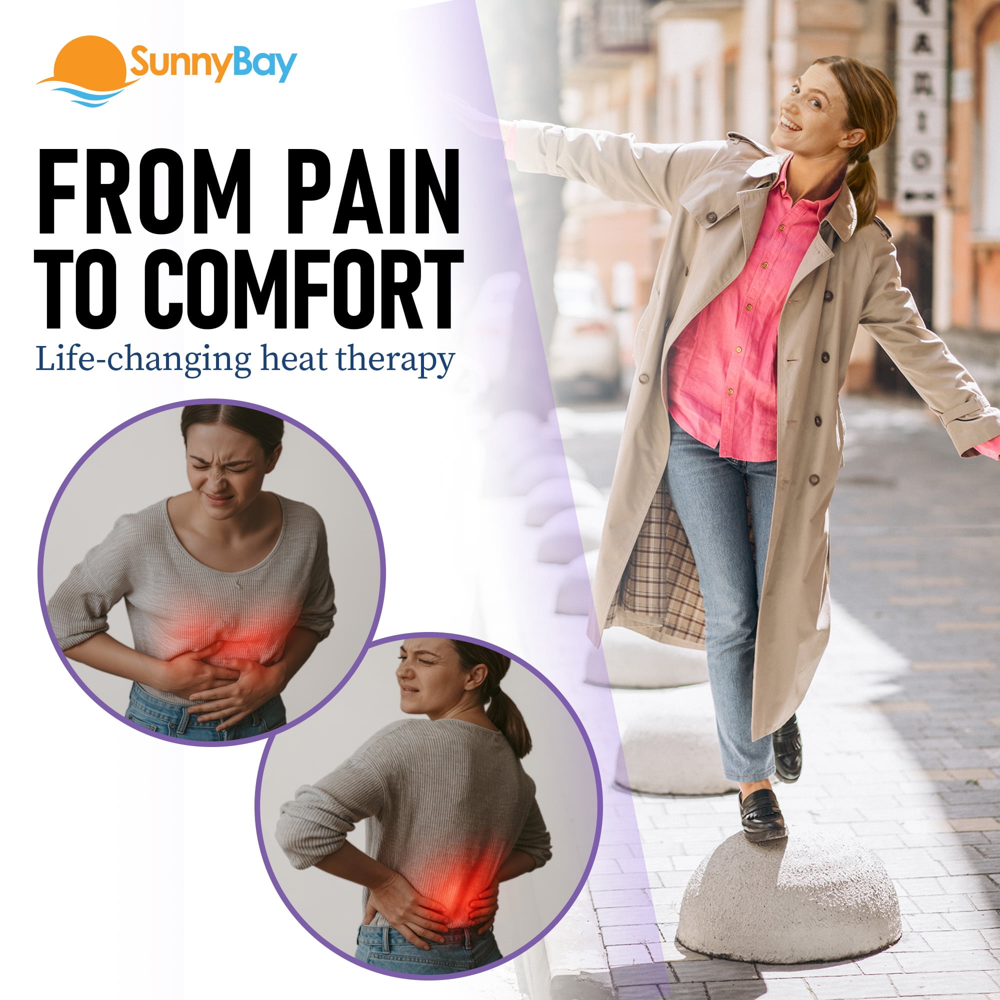 Disposable Portable Heating Pads For Menstrual Cramps & Period Pain Lower Back Pain Relief 3 Patches Compared With Thermacare Menstrual Heat Wraps