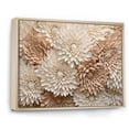 thumbnail image 2 of Designart "Mosaic Of Serenity: Pure White Chrysanthemums III" Chrysanthemums Floater Framed Wall Art Living Room, 2 of 5