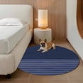 thumbnail image 2 of Navy Blue Striped Round Area Rug 6Ft Washable Circle Rugs for Bathroom Office, Vintage Stripes Ombre Non-Slip Carpet Floor Mats Indoor Outdoor Carpet Runner Aesthetic Home Decor, 2 of 8
