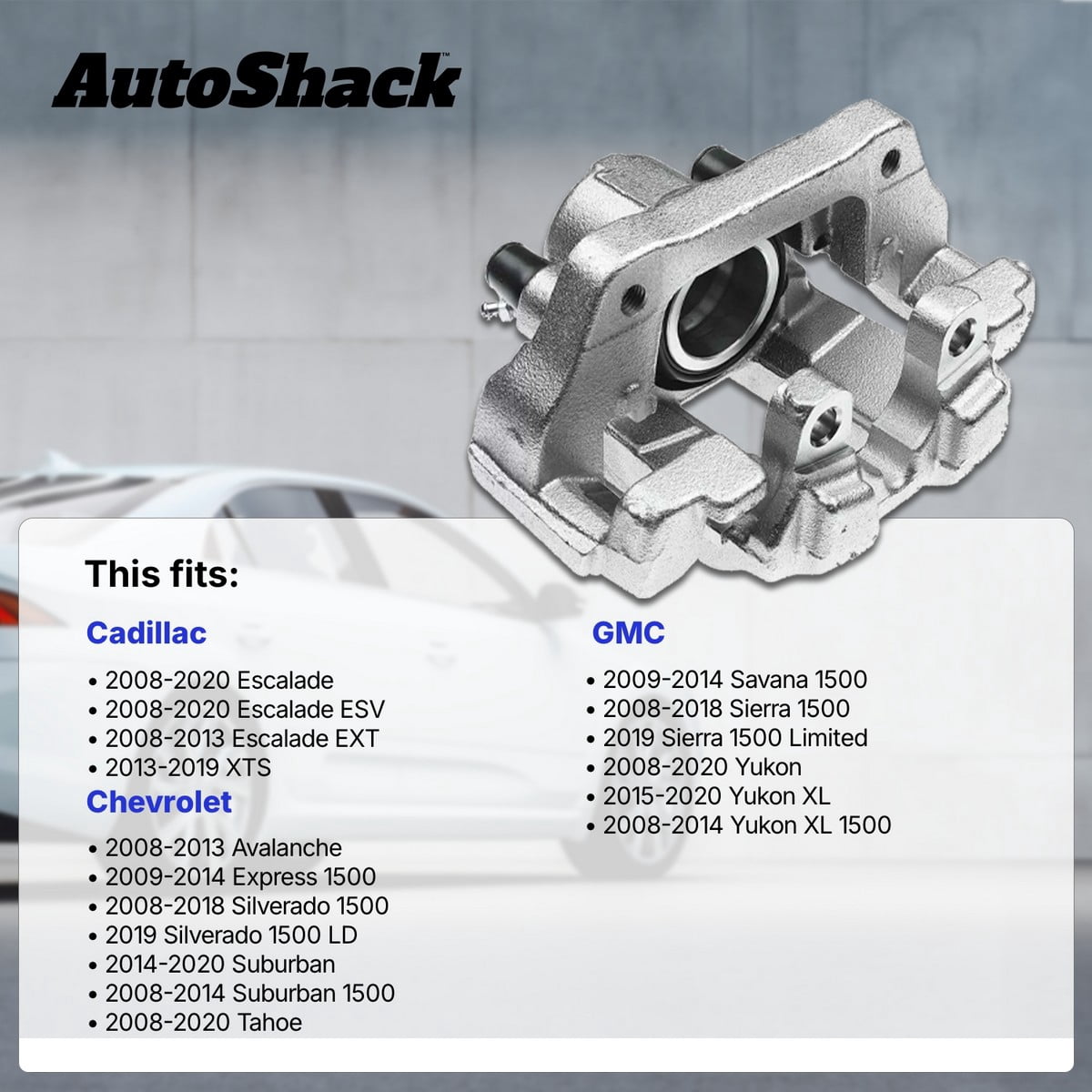 AutoShack Front Brake Calipers for Chevrolet & GMC, Silverado 1500 2008-2018 Sierra 1500 2008-2018 Tahoe 2008-2020 Yukon 2008-2020, 4WD RWD AWD V6 4.3L V8 4.8L 5.3L 6.0L 6.2L, Left and Right, Pair