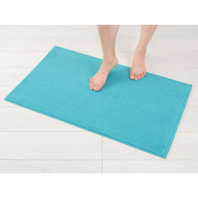Alfombra de baño American Soft Linen 51 x 86 cm, 100% algodón, color azul