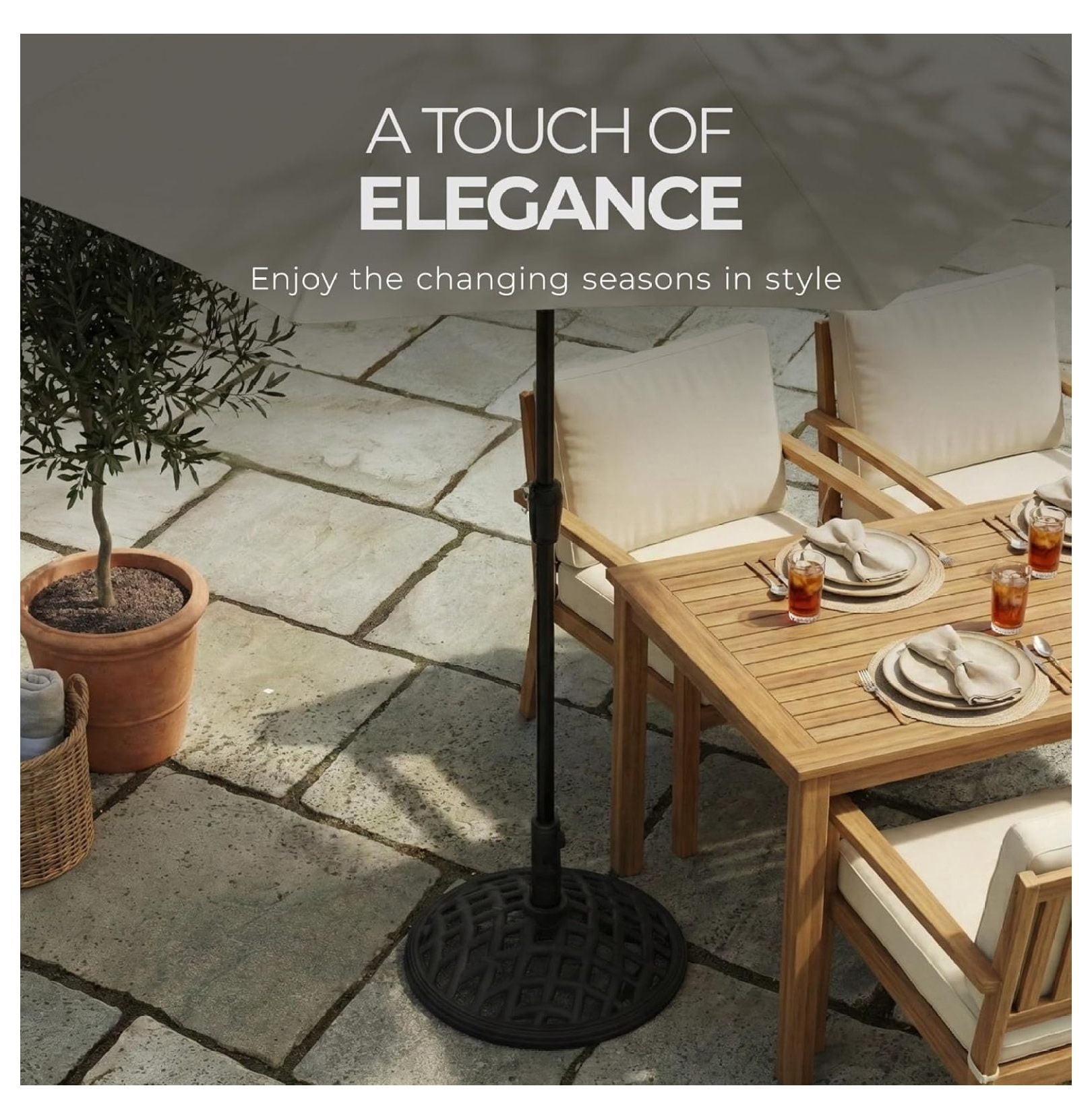 Umbrella Base Fits Up To 2" Umbrella Pole for Garden, Patio, Yard, and Outdoor Events