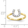 thumbnail image 3 of Primal Gold 10 Karat Yellow Gold Cubic Zirconia Horse Shoe Ring, 3 of 7
