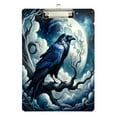 thumbnail image 2 of Plastic Clipboard Acrylic Hanging Clip Board with Gold Low Profile Office School Supplies 12.5x9 Crow on Branch with Moon, 2 of 9