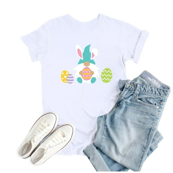 SDJMa Women's Print T Shirts Cute Women Printed Plus Size O-Neck T-Shirts Print Short Sleeve Graphic Tee Tops