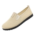 thumbnail image 3 of Domuza Women's Breathable Mesh Slip-On Walking Shoes, Lightweight Non-Slip Soft Sole Comfort Sneakers, Casual Footwear for Daily Walking, Indoor & Outdoor Activities Beige 8（EU-40）, 3 of 7