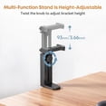thumbnail image 4 of Headphone Stand & Hanger for Desk, 2 in 1 Above & Under Desk Gaming Headset Holder Mount with Height Adjustable & Rotating Clamp, Dual-sided Anti-slip Pad, Earphone Rack with Cable Clip, 1 Hooks, 4 of 9