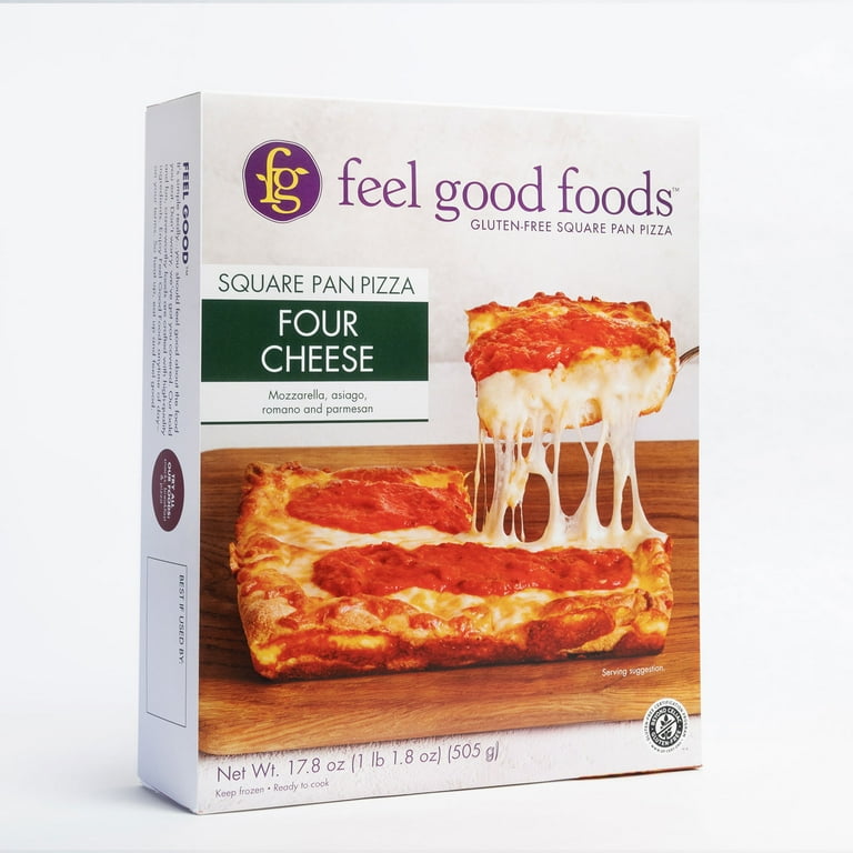 Feel Good Foods Four Cheese Square Pan Pizza (FROZEN)