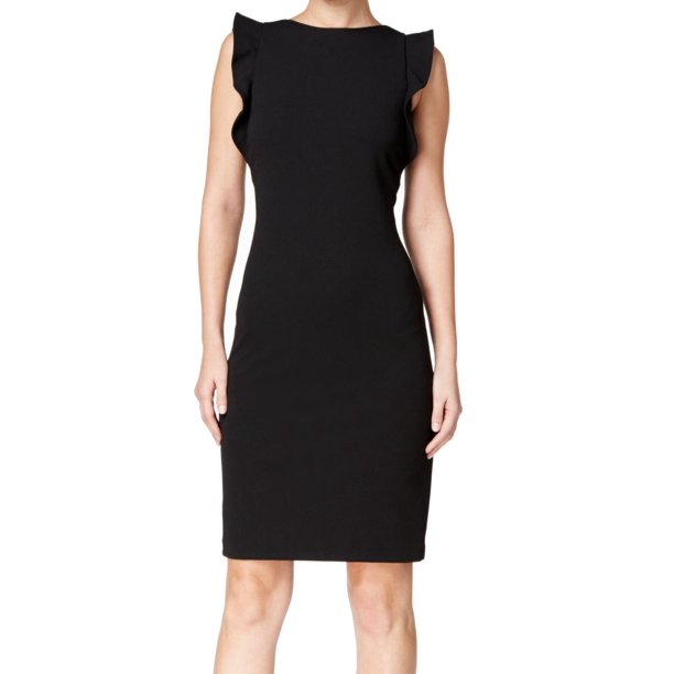 Calvin Klein - Calvin Klein NEW Black Womens Size 8 Ruffled-Sleeve ...