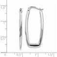 thumbnail image 5 of 14K White Gold Polished 2.25mm Rectangle Hoop Earrings (33 X 14.5) Made In Turkey th291, 5 of 6