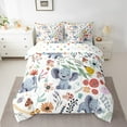 thumbnail image 2 of Kawaii Elephant Bed in a Bag King Size Comforter Set 7 Pieces,Mushroom Floral Cartoon Animal Bedding Sets Watercolor Flowers Leaves Sheet Set with Comforter, 2 of 5