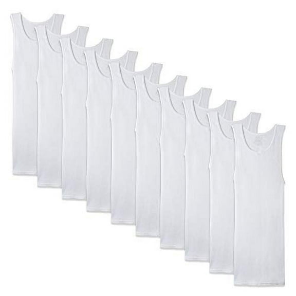 Fruit of the Loom Men's 9-Pack A-Shirt, White Ice, Medium
