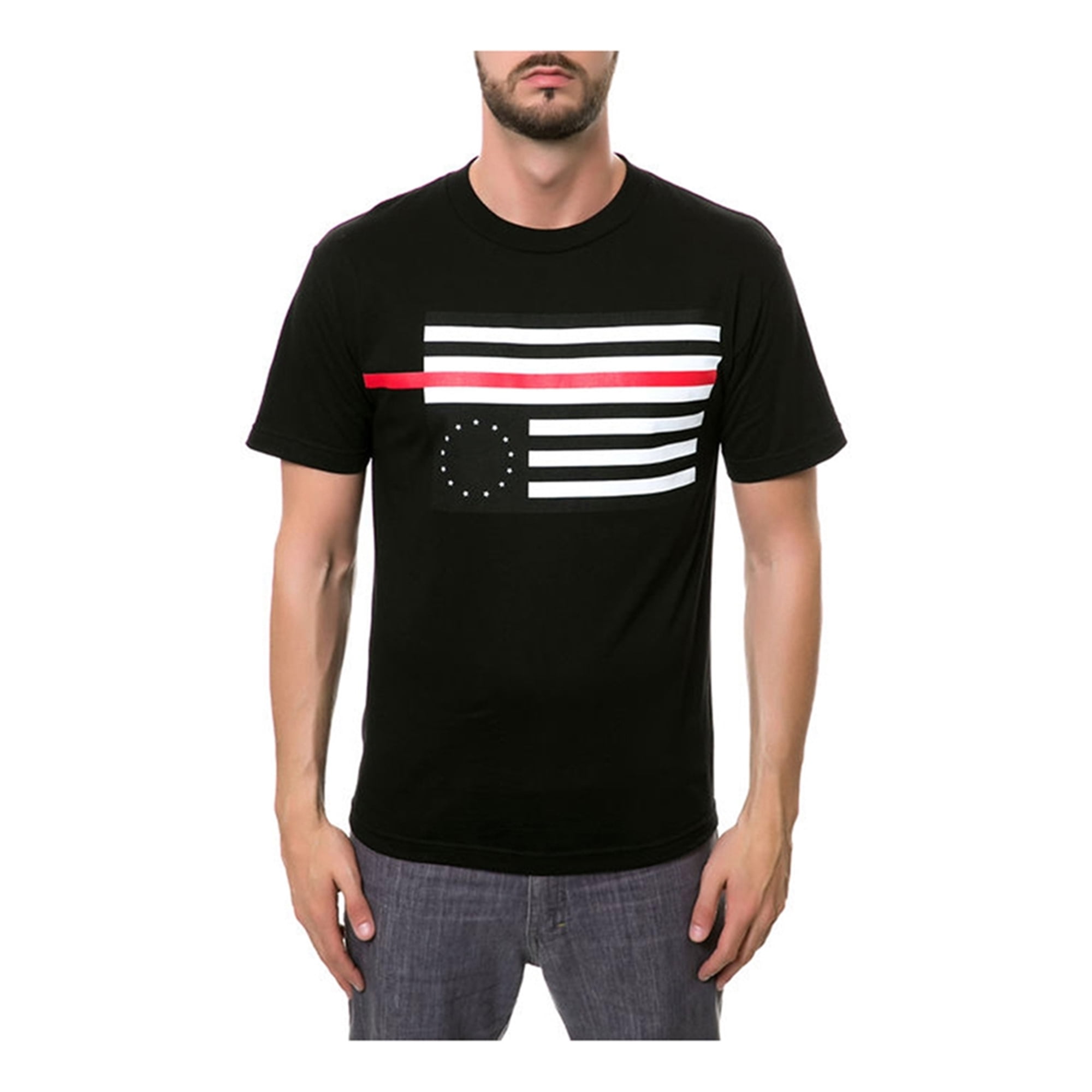 black and red graphic tee mens
