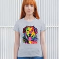 thumbnail image 3 of Tee Hunt Dean Russo Cute Neon Dog T-Shirt Adopt A Pet Colorful Pet Women's T-Shirt Tee, Gray, XX-Large, 3 of 5