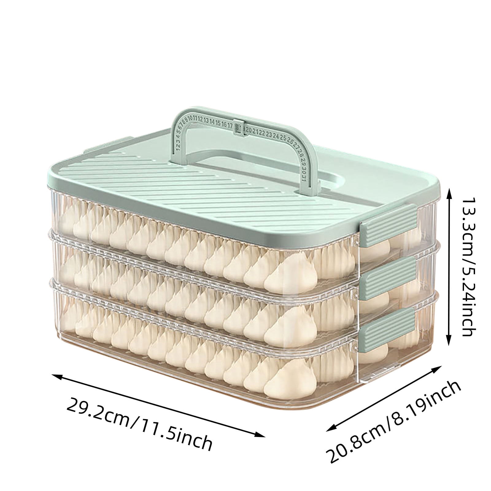ood Storage Containers with Lids, Cookie Storage Containers Airtight, 3-Layer Stackable Food Containers Dumpling Storage Box