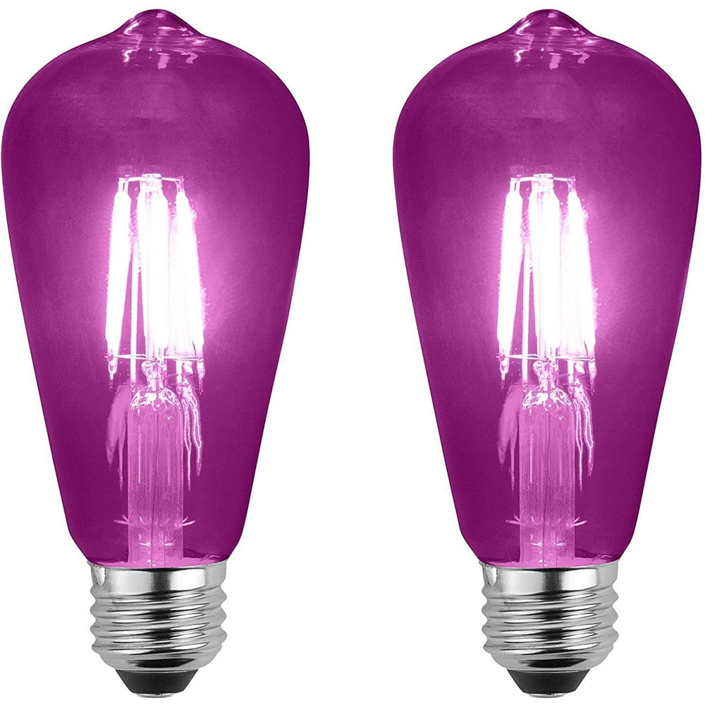 Sleeklighting LED 4Watt ST64 Purple Light Bulbs Dimmable UL Listed, E26