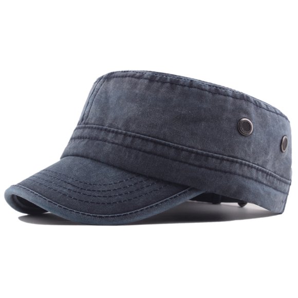 Visors Flat Top Military Cap Men's Single Pure Color Cotton Plate Curved Brim Cap Hat Baseball Caps hats for men