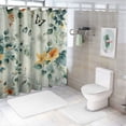 thumbnail image 7 of Orinice Leafy bathroom set Rustic flowers Farmhouse Plants Animals Watercolor birds Spring garden Nature shower curtain 60x72, 7 of 7