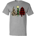 thumbnail image 3 of Inktastic Three Christmas Trees in Plaid and Leopard Print T-Shirt, 3 of 5