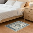 thumbnail image 5 of Uermei 2'x3' Soft Washable Area Rug: Non-Slip Stain-Resistant Indoor Mat, Thin & Easy-Clean Small Entryway Rug for Hallway, Bedroom, Bathroom, Kitchen, Office - Blue Cream, 5 of 11